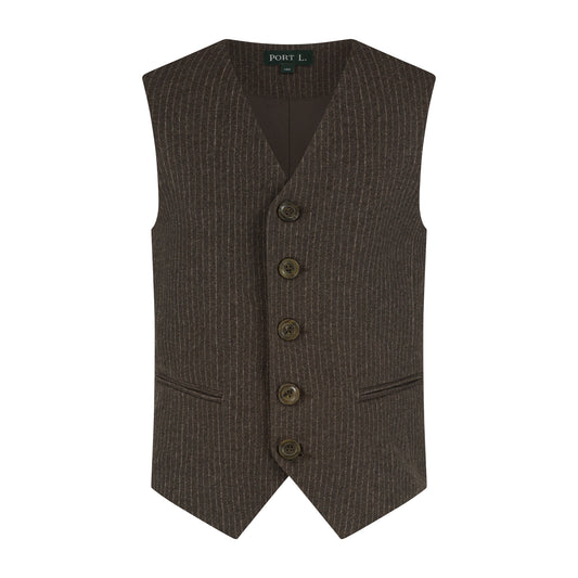 Gilet Ruben bruin krijtstreep