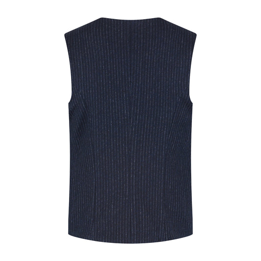 Gilet Ruben donkerblauw krijtstreep