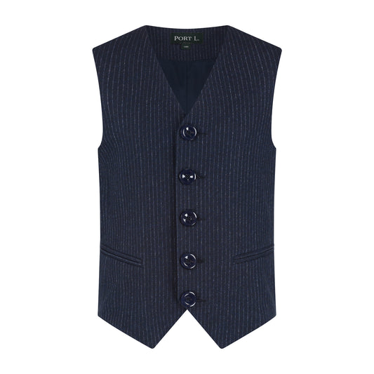 Gilet Ruben donkerblauw krijtstreep