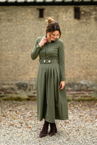 Jurk Jelisa olijfgroen