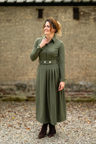 Jurk Jelisa olijfgroen