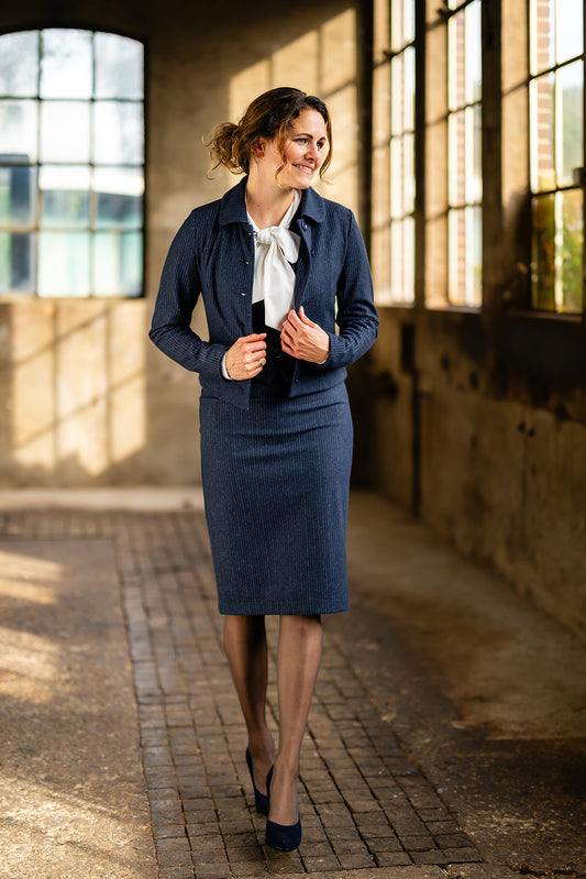 Milouska dark blue pinstripe jacket