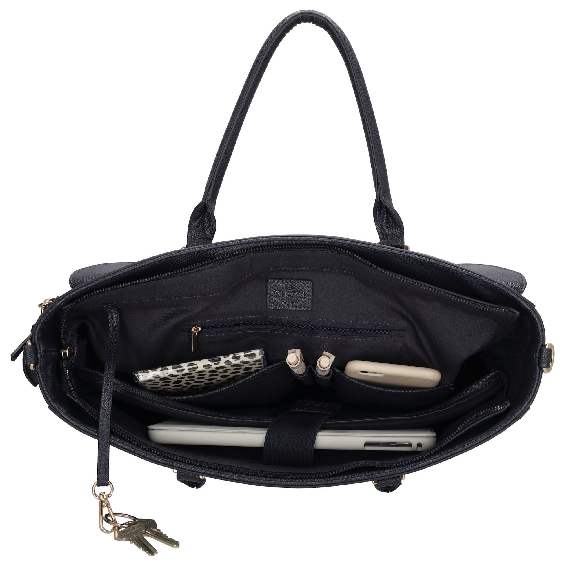 Charm London Laptoptas W01059002 donkerblauw