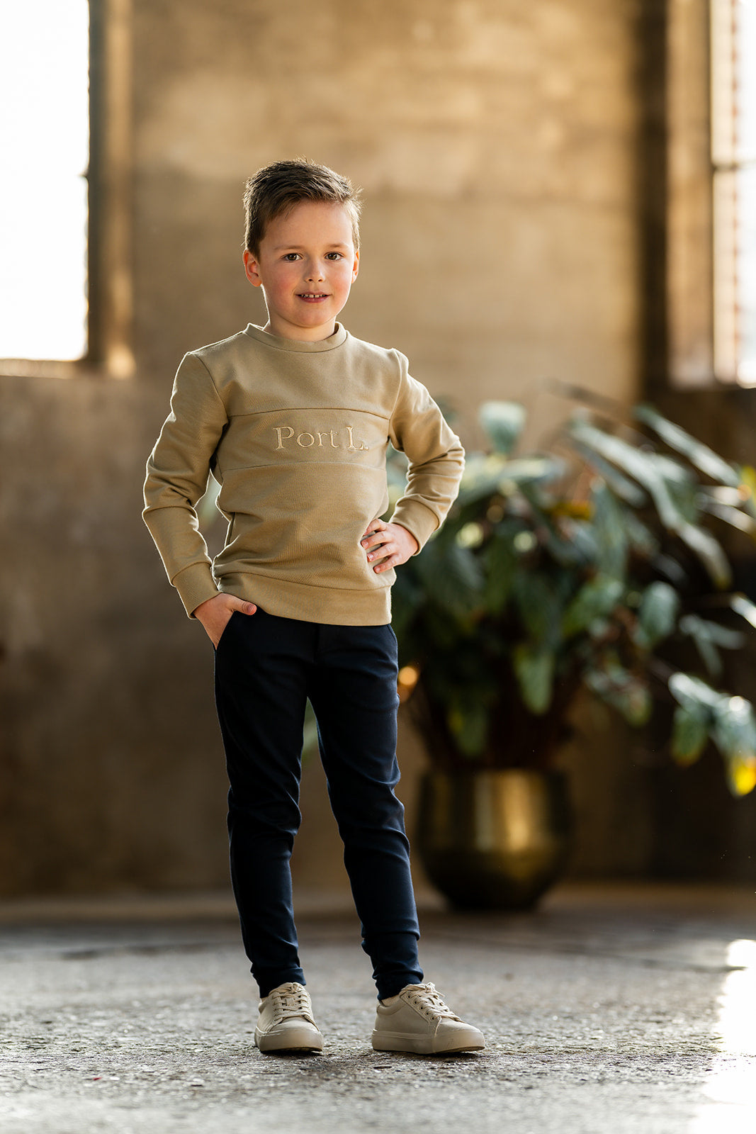 Port L. Broek Thijn donkerblauw