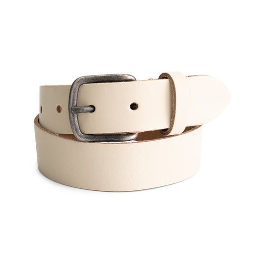 Port L. Leren jongensriem 206 creme