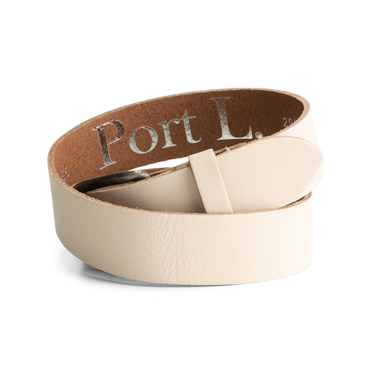 Port L. Leren jongensriem 206 creme