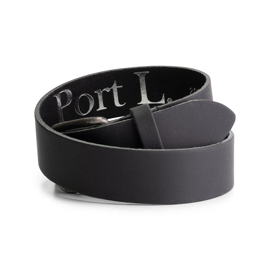 Port L. Leren jongensriem 206 zwart