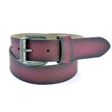 Port L. Leren jongensriem bordeaux 3.5cm