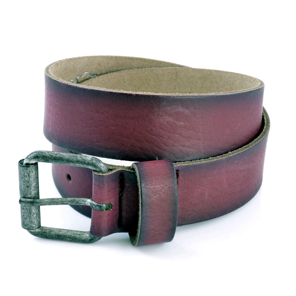 Port L. Leren jongensriem bordeaux 3.5cm