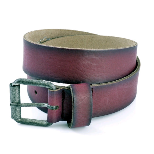 Port L. Leren jongensriem bordeaux 3.5cm