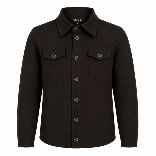 Port L. Overshirt Ruud donkerbruin