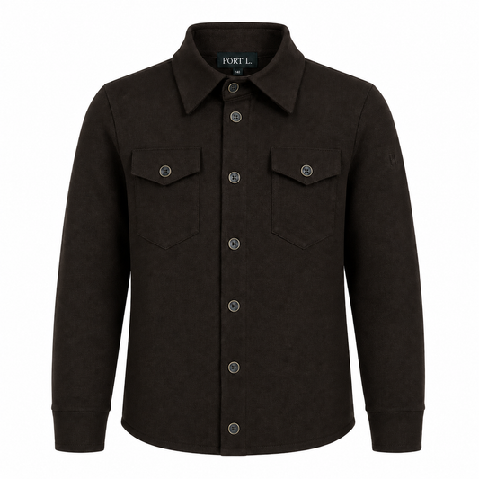 Port L. Overshirt Ruud donkerbruin