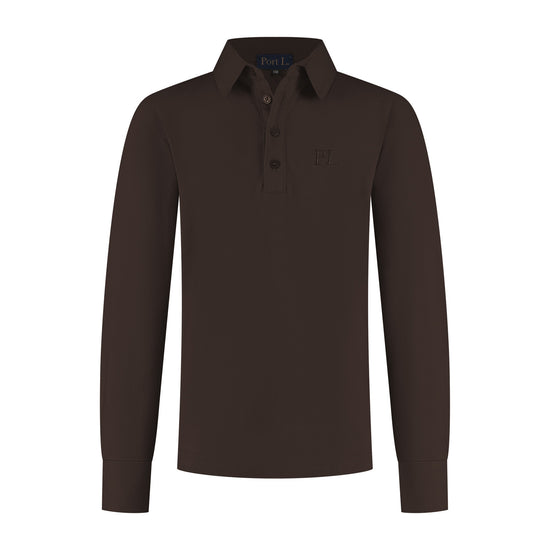 Port L. Poloshirt Jos donkerbruin
