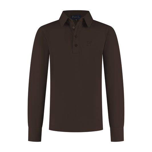 Port L. Poloshirt Jos donkerbruin