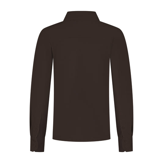Port L. Poloshirt Jos donkerbruin