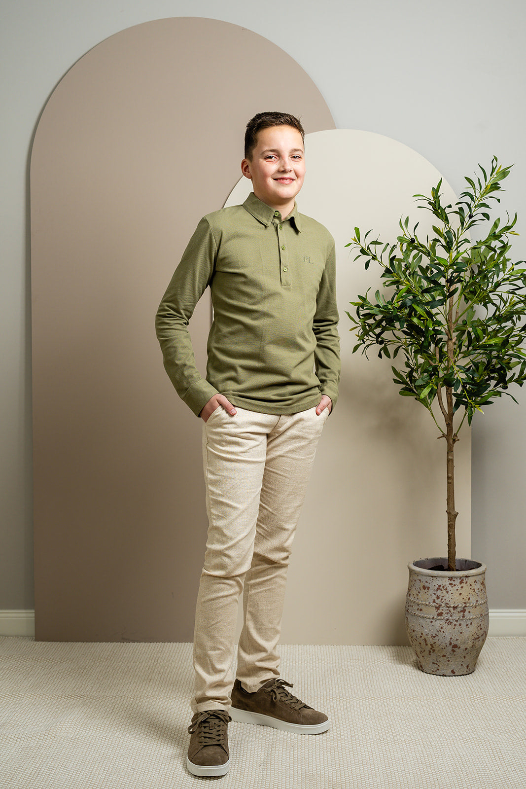Port L. Poloshirt Jos olijfgroen