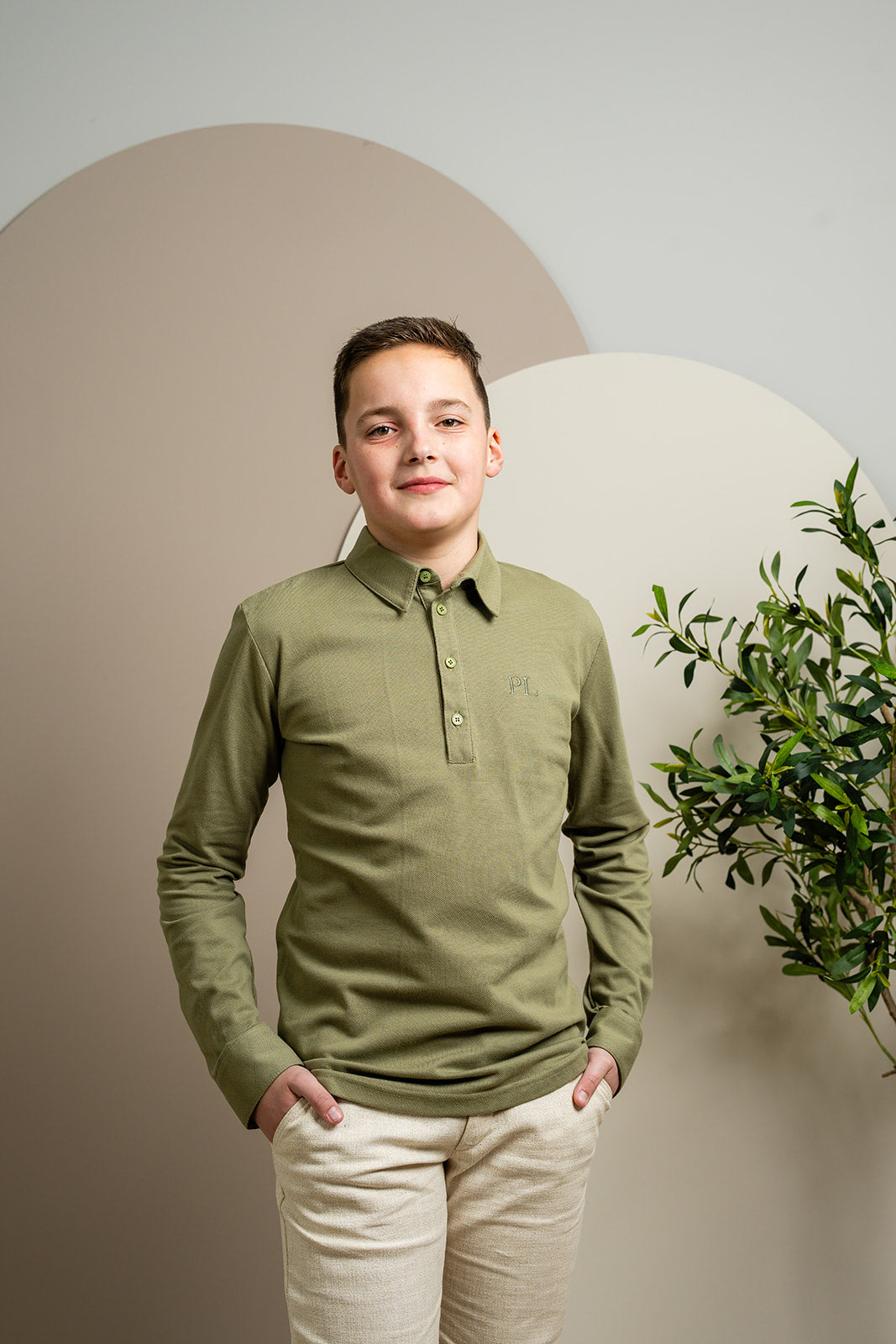 Port L. Poloshirt Jos olijfgroen