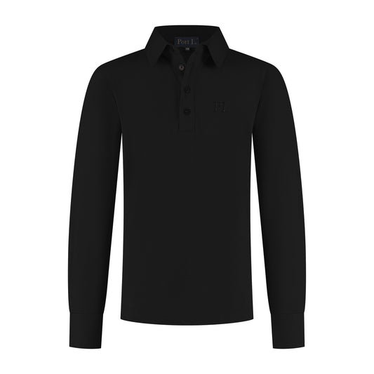 Port L. Poloshirt Jos zwart