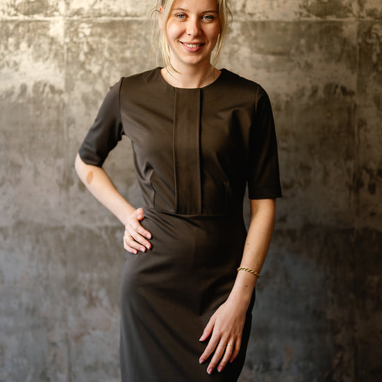 Port Lavande Jurk Anneke donkerbruin