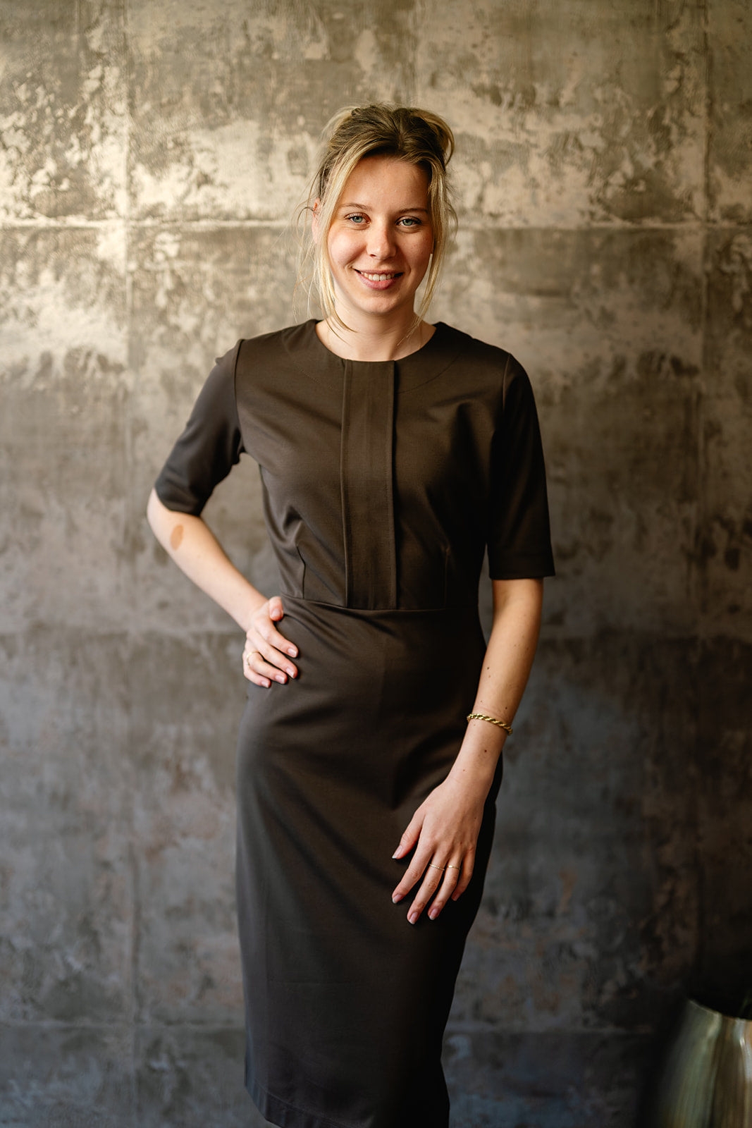 Port Lavande Jurk Anneke donkerbruin