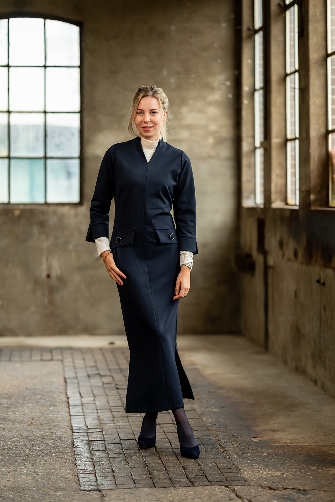 Port Lavande Jurk Babette donkerblauw