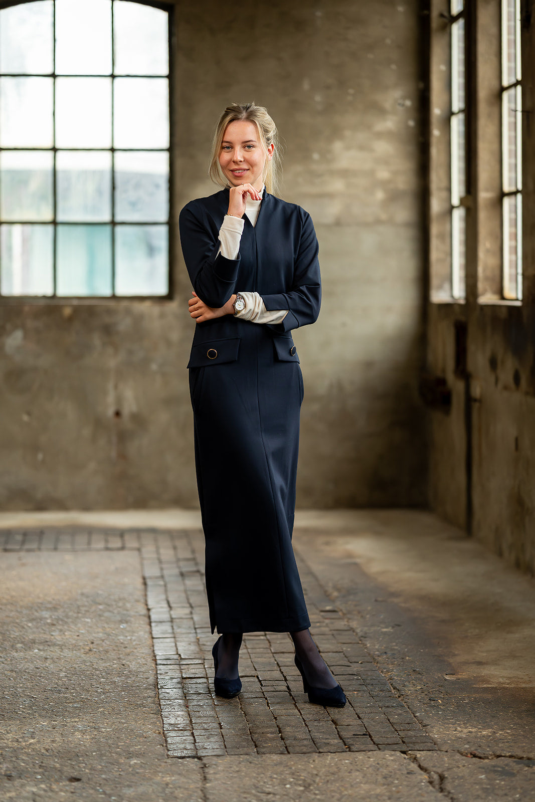 Port Lavande Jurk Babette donkerblauw