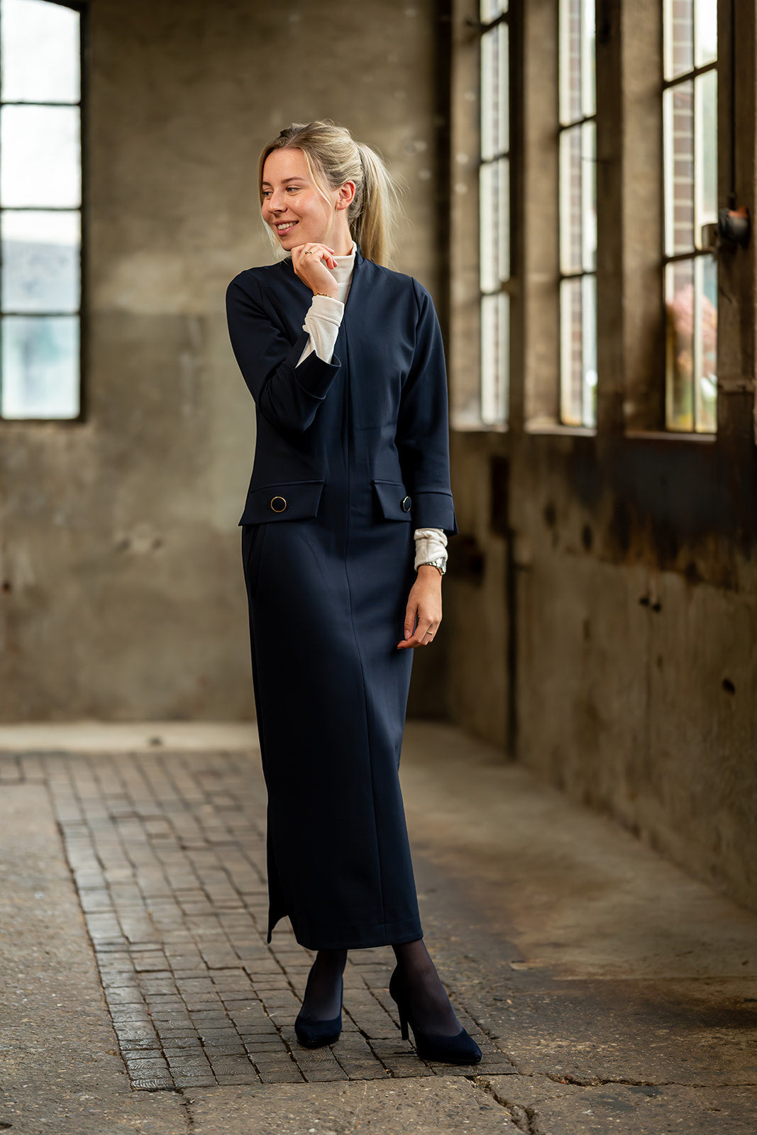 Port Lavande Jurk Babette donkerblauw