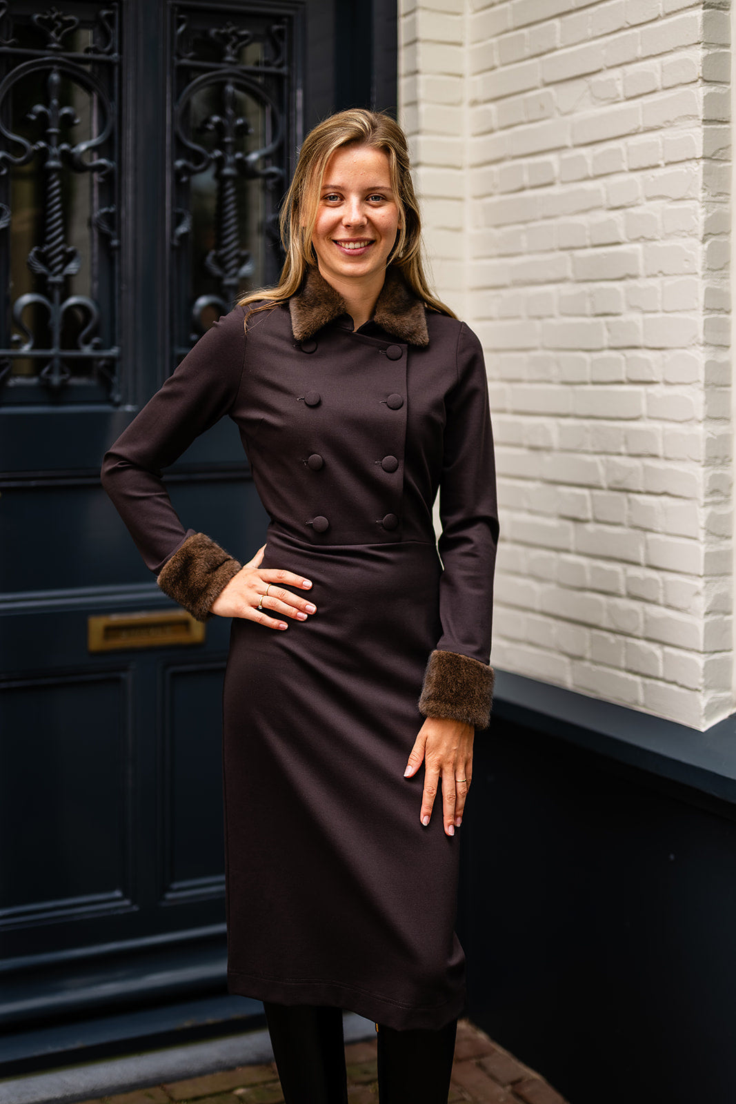 Port Lavande Jurk Caroline donkerbruin