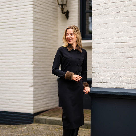 Port Lavande Jurk Caroline zwart/bruin