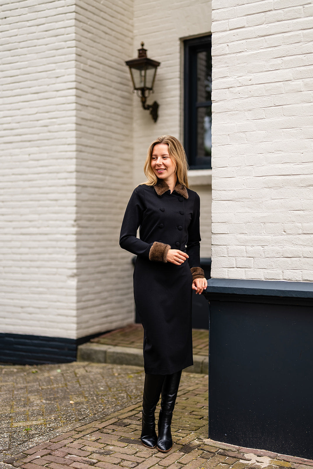 Port Lavande Jurk Caroline zwart/bruin