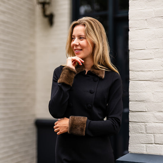 Port Lavande Jurk Caroline zwart/bruin