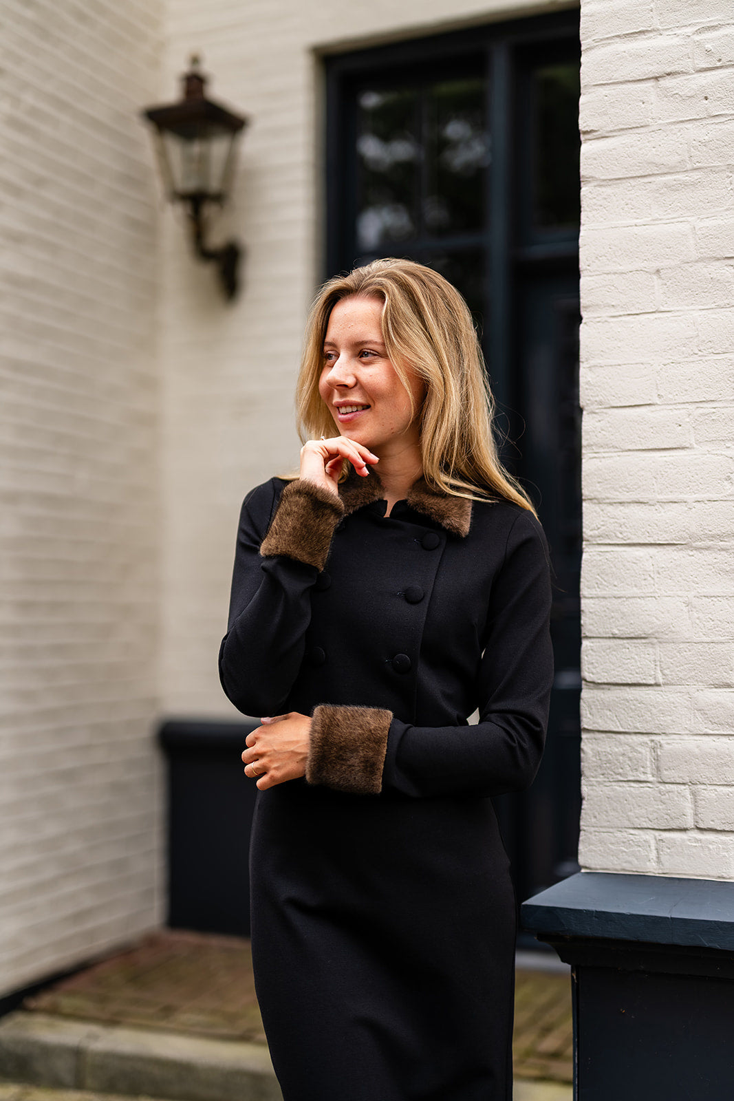 Port Lavande Jurk Caroline zwart/bruin