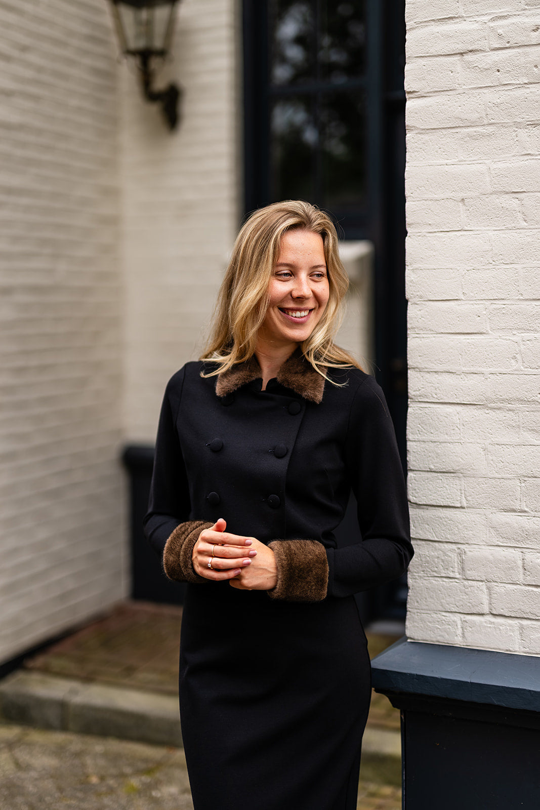 Port Lavande Jurk Caroline zwart/bruin