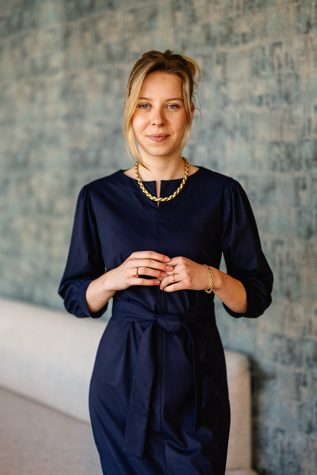 Port Lavande Jurk Fieke donkerblauw