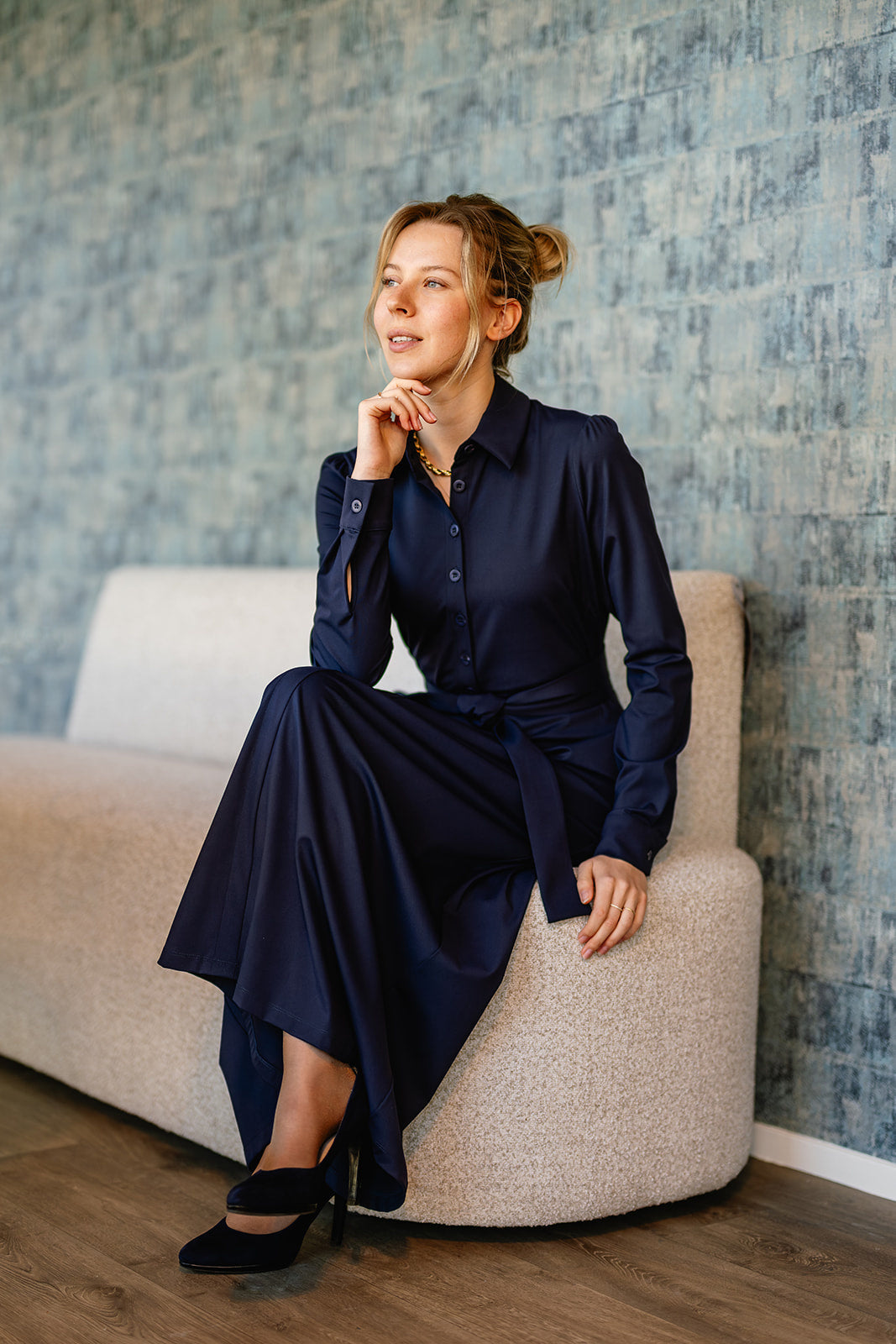 Port Lavande Jurk Floor donkerblauw