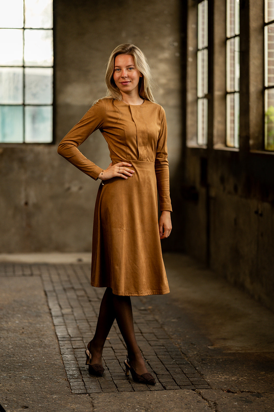 Port Lavande Jurk Hannah camel