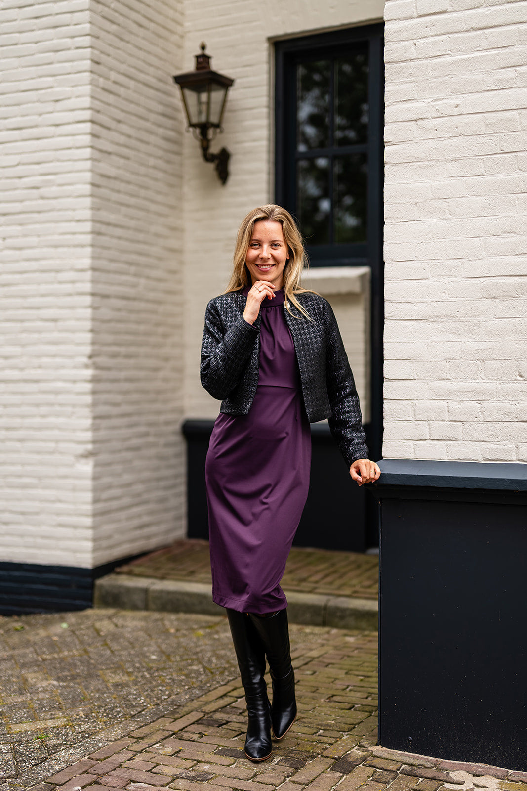 Port Lavande Jurk Leontien aubergine