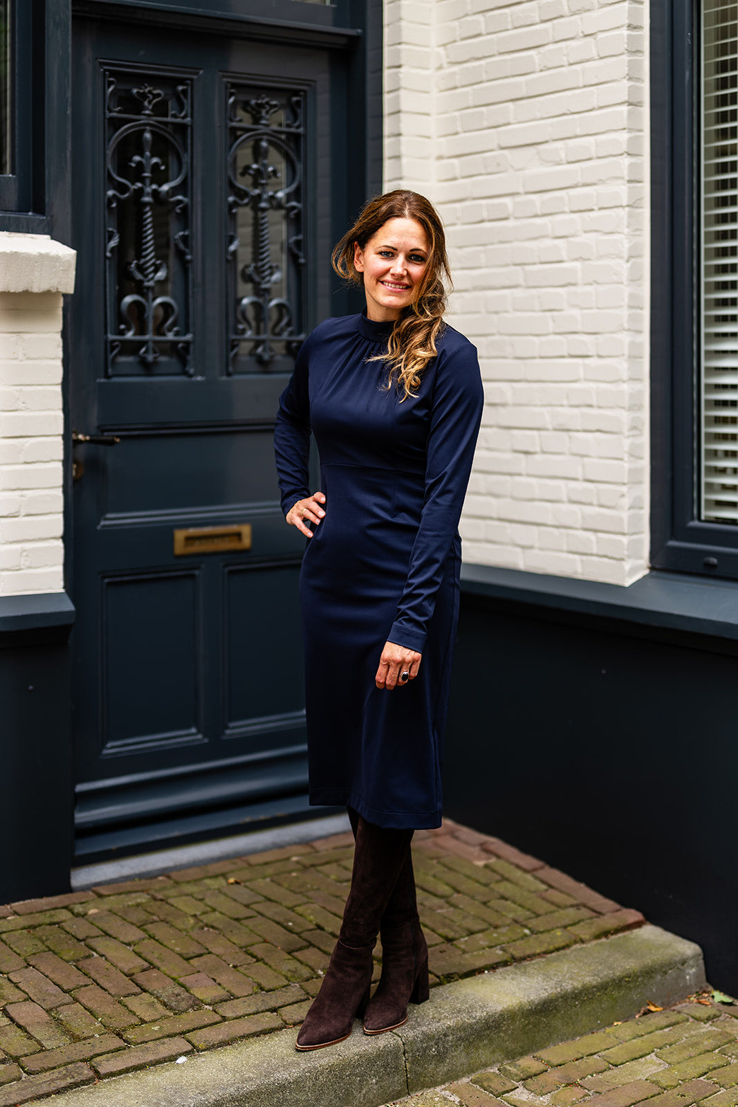 Port Lavande Jurk Leontien donkerblauw