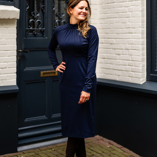 Port Lavande Jurk Leontien donkerblauw