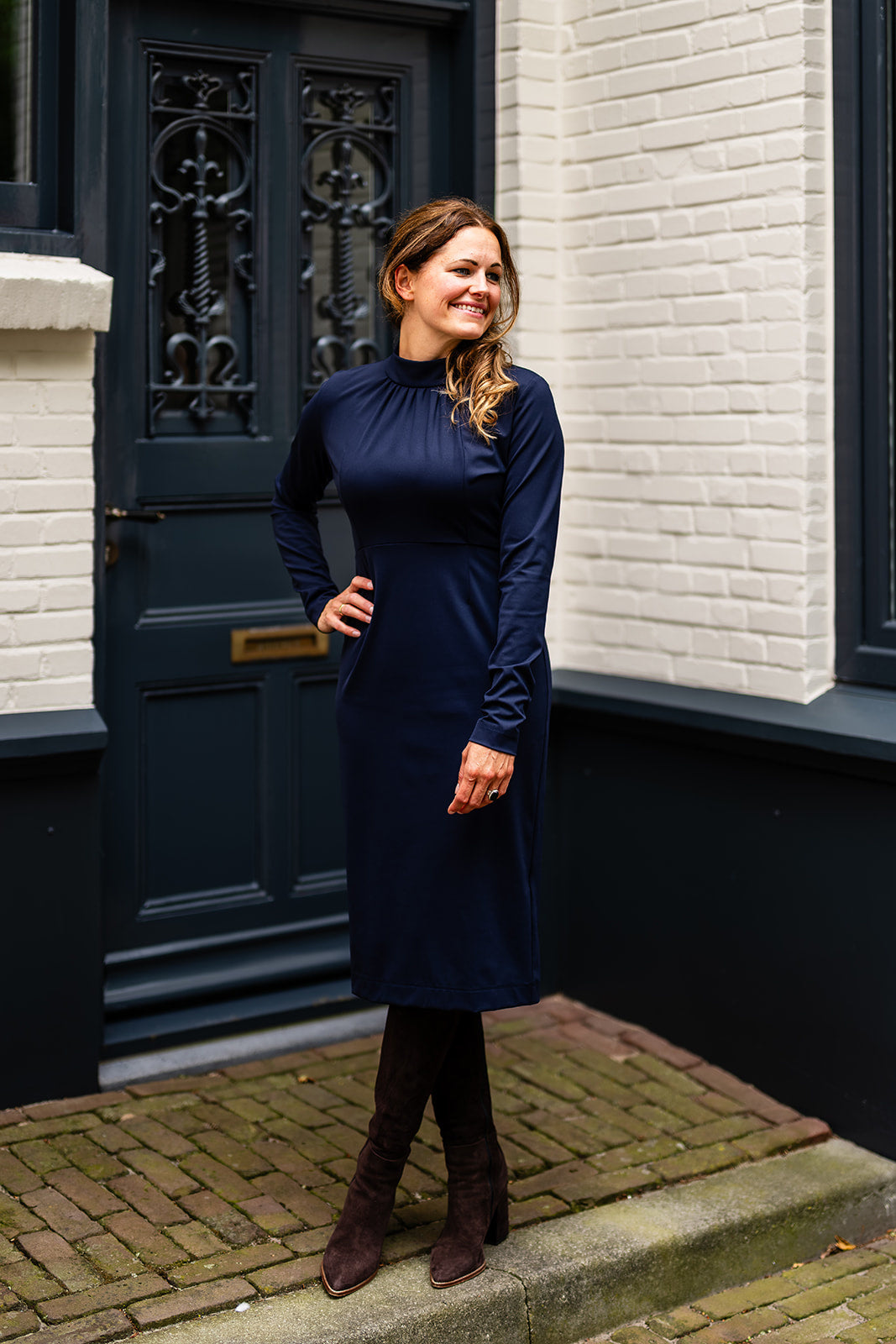 Port Lavande Jurk Leontien donkerblauw