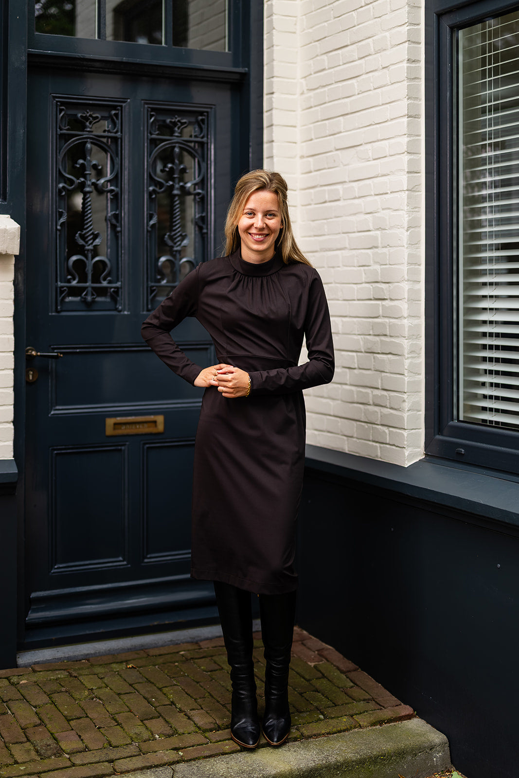 Port Lavande Jurk Leontien donkerbruin