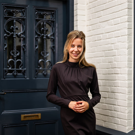 Port Lavande Jurk Leontien donkerbruin