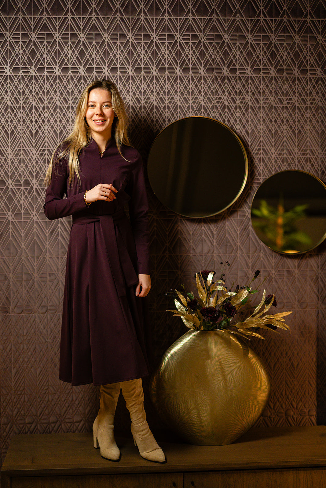 Port Lavande Jurk Mayah aubergine