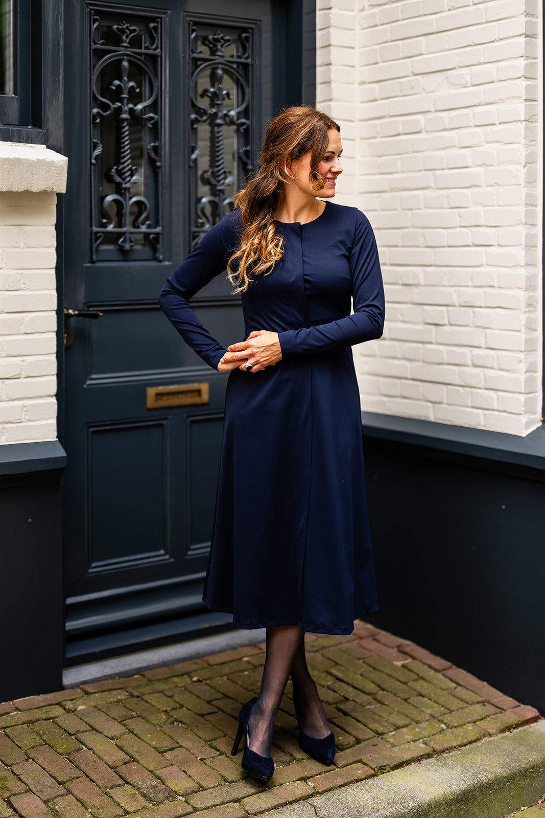 Port Lavande Jurk Viola donkerblauw