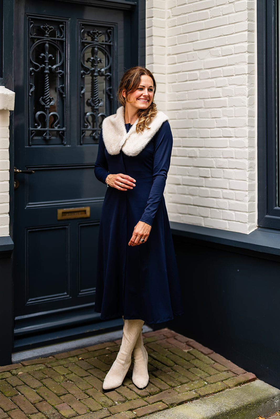 Port Lavande Jurk Viola donkerblauw