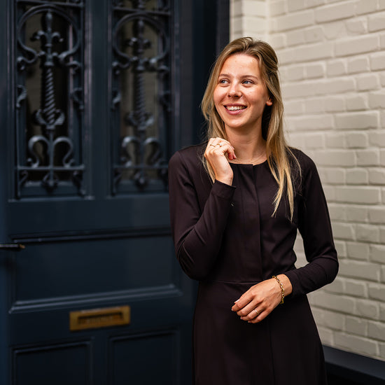Port Lavande Jurk Viola donkerbruin