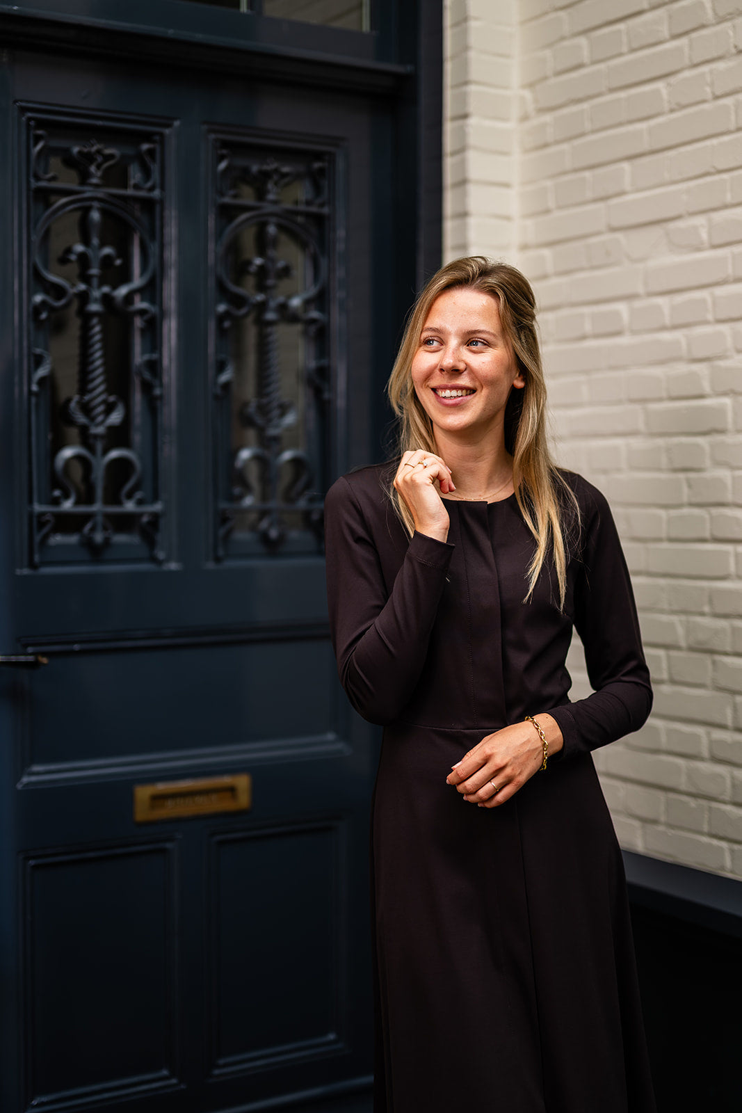 Port Lavande Jurk Viola donkerbruin