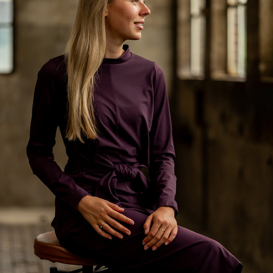 Port Lavande Jurk Zelena aubergine