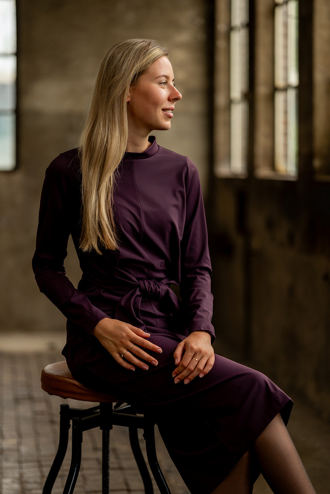 Port Lavande Jurk Zelena aubergine