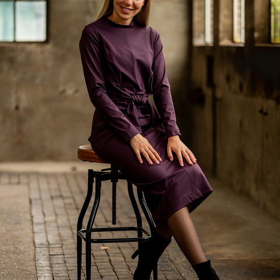 Port Lavande Jurk Zelena aubergine